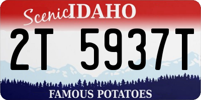ID license plate 2T5937T