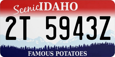 ID license plate 2T5943Z