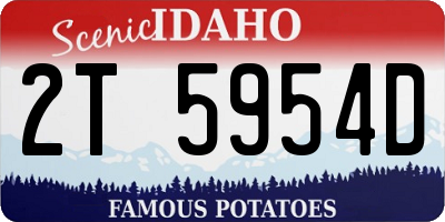 ID license plate 2T5954D