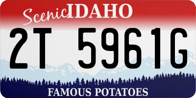 ID license plate 2T5961G