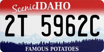 ID license plate 2T5962C