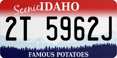 ID license plate 2T5962J