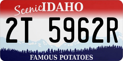 ID license plate 2T5962R