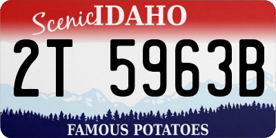 ID license plate 2T5963B