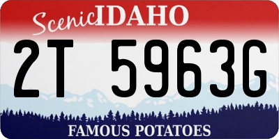 ID license plate 2T5963G