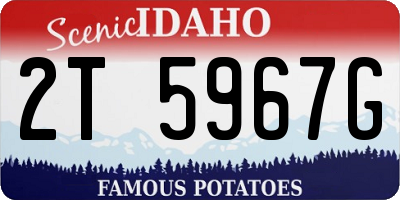 ID license plate 2T5967G