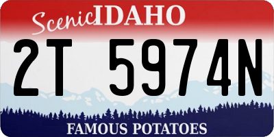 ID license plate 2T5974N