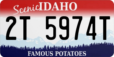 ID license plate 2T5974T