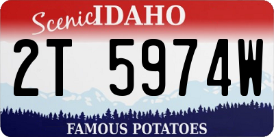 ID license plate 2T5974W