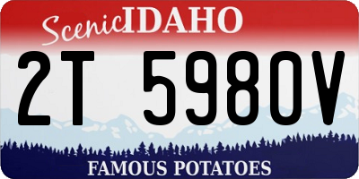 ID license plate 2T5980V