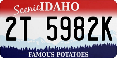 ID license plate 2T5982K