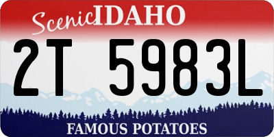 ID license plate 2T5983L