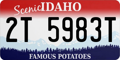 ID license plate 2T5983T