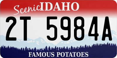 ID license plate 2T5984A