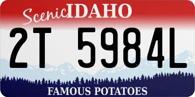 ID license plate 2T5984L