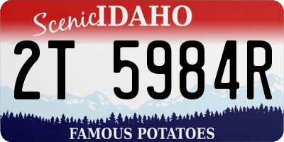 ID license plate 2T5984R