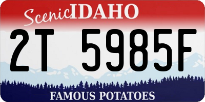 ID license plate 2T5985F