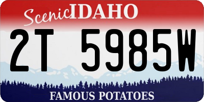 ID license plate 2T5985W