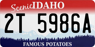 ID license plate 2T5986A