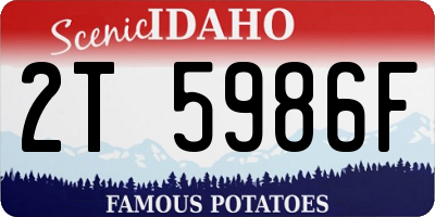 ID license plate 2T5986F