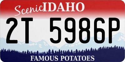 ID license plate 2T5986P
