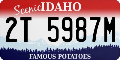ID license plate 2T5987M