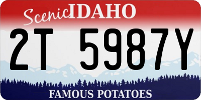 ID license plate 2T5987Y