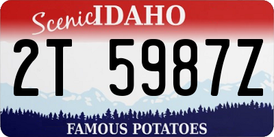 ID license plate 2T5987Z