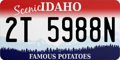 ID license plate 2T5988N