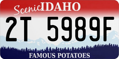 ID license plate 2T5989F
