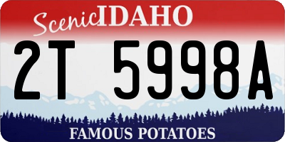 ID license plate 2T5998A