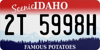 ID license plate 2T5998H