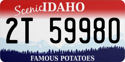 ID license plate 2T5998O