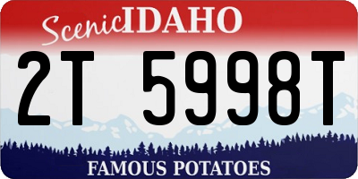 ID license plate 2T5998T