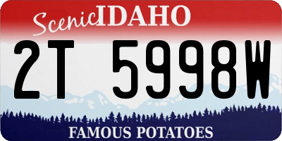 ID license plate 2T5998W