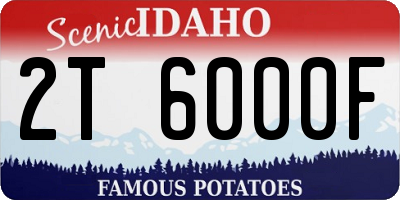 ID license plate 2T6000F