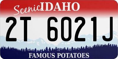 ID license plate 2T6021J
