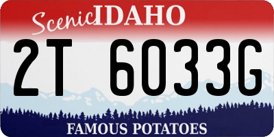 ID license plate 2T6033G