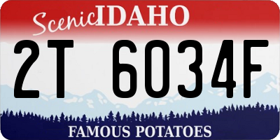 ID license plate 2T6034F