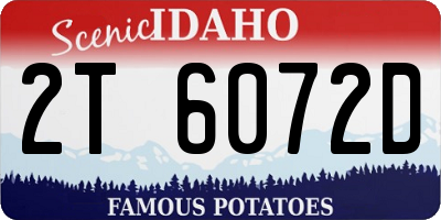 ID license plate 2T6072D