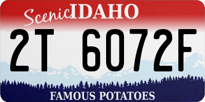 ID license plate 2T6072F