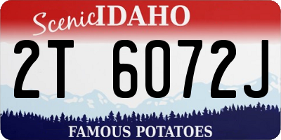 ID license plate 2T6072J