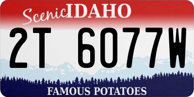ID license plate 2T6077W