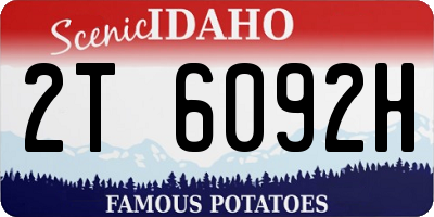 ID license plate 2T6092H
