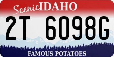 ID license plate 2T6098G