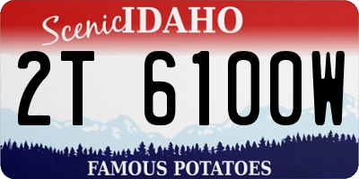 ID license plate 2T6100W
