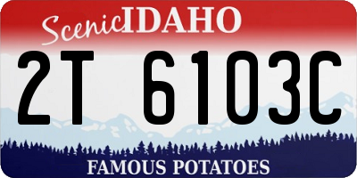 ID license plate 2T6103C