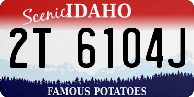 ID license plate 2T6104J