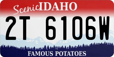 ID license plate 2T6106W