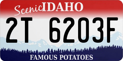 ID license plate 2T6203F